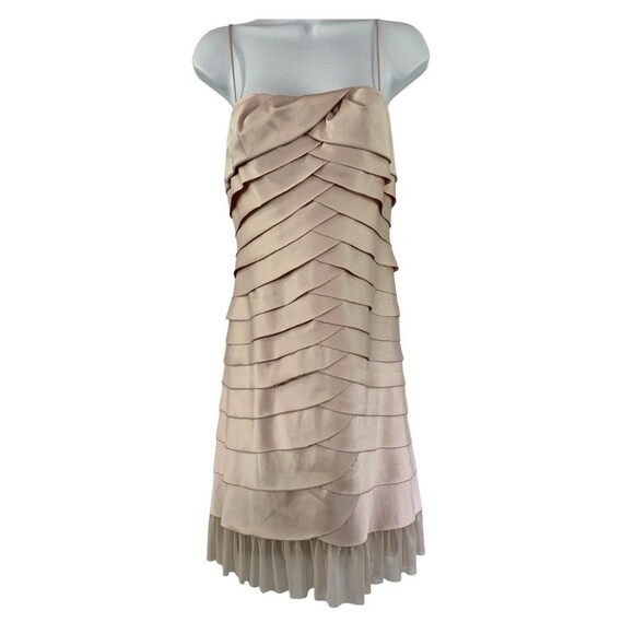 JS Collection Light Pink Spaghetti Strap Layered Flapper Formal Prom Dress 6P - Picture 1 of 11